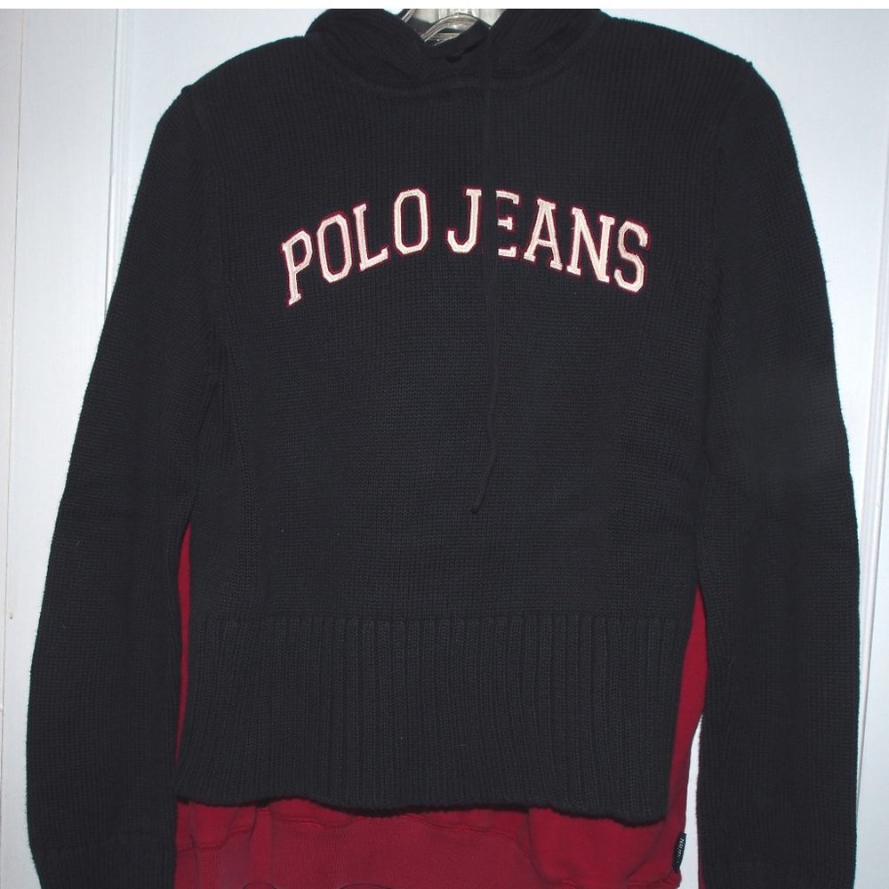 NAVY POLO JEANS HOODIE LARGE